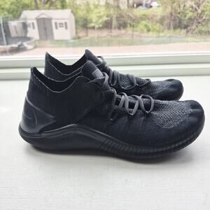 Nike Free RN Flyknit Triple Black Women 7.5 Low Shoes Running Sneakers No Box